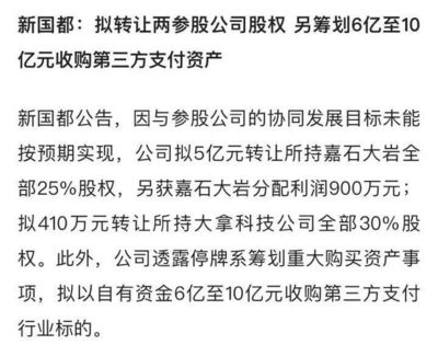 新國(guó)都豪擲10億收購(gòu)支付牌照，科技硬件巨頭加速布局金融科技
